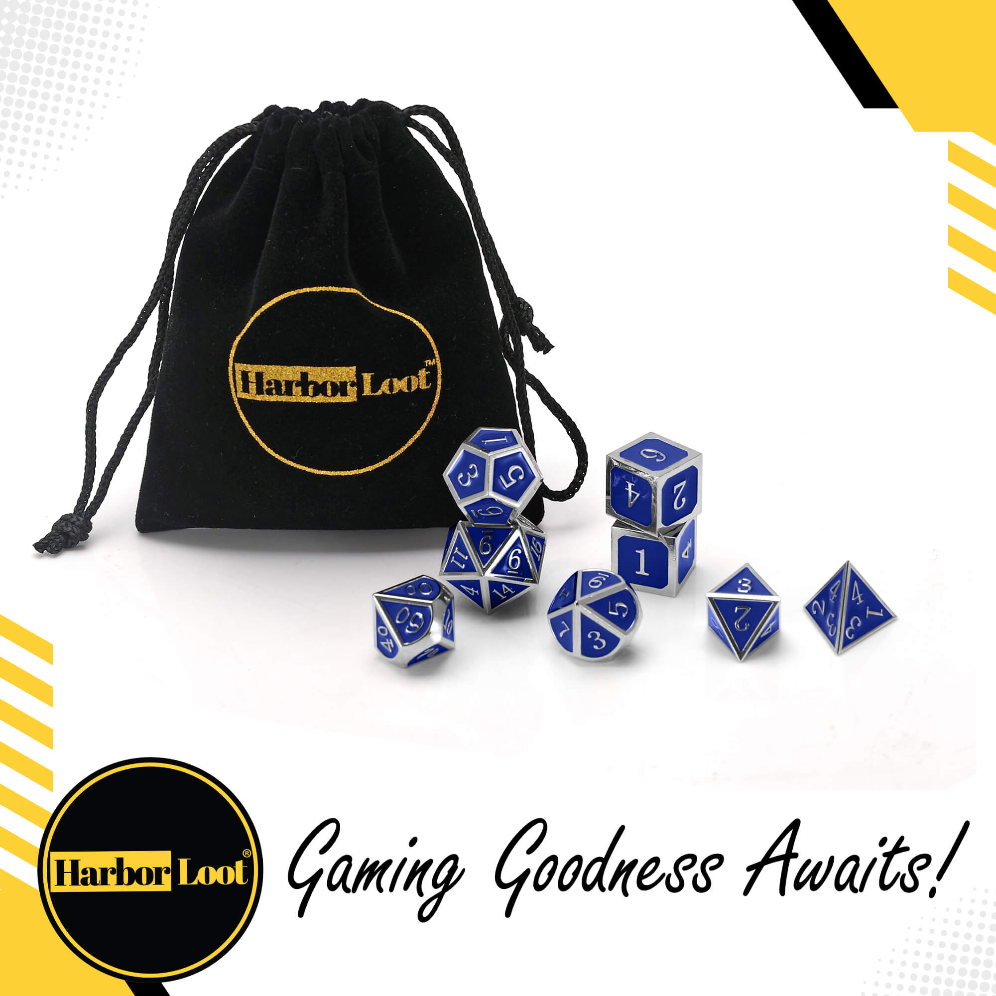 Harbor Loot Deluxe Metal Dice Set: Enhanced Gaming with Extra D6