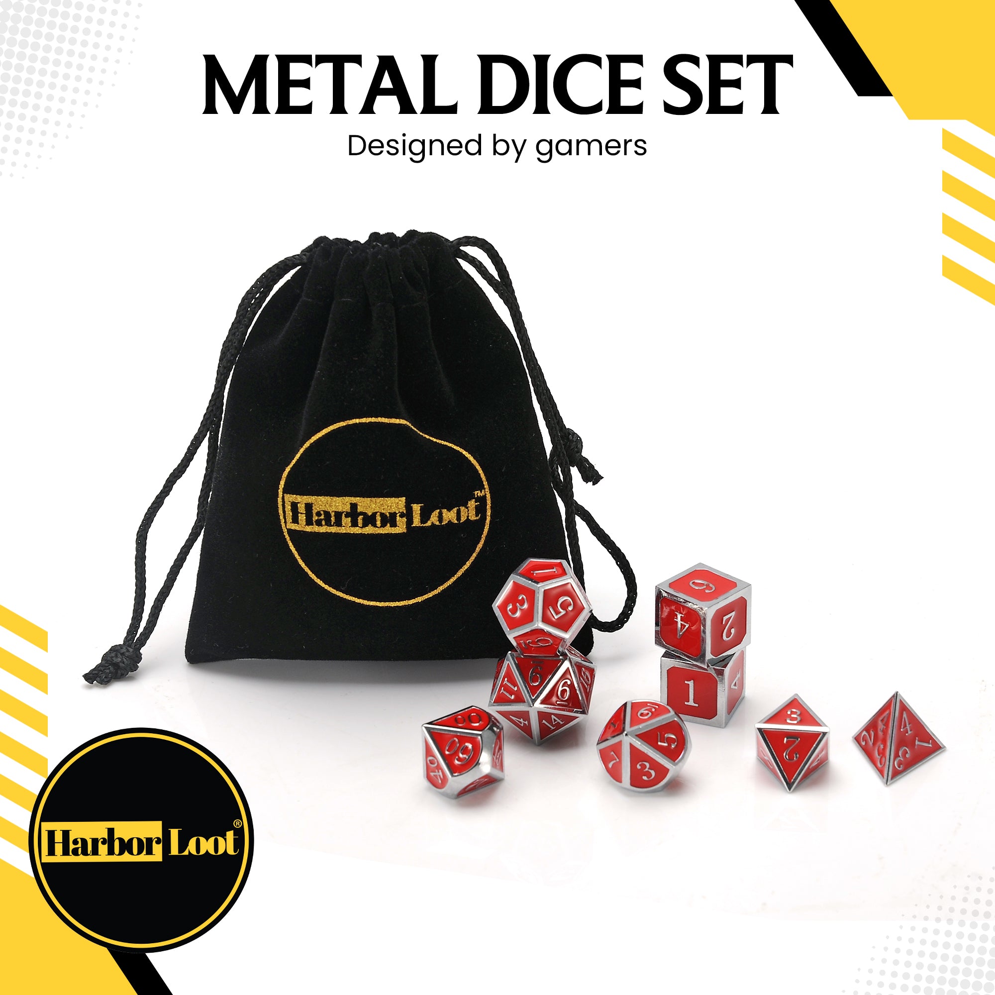 Harbor Loot Deluxe Metal Dice Set: Enhanced Gaming with Extra D6