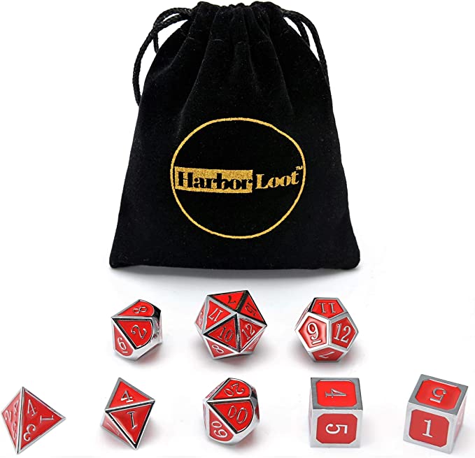 Harbor Loot Deluxe Metal Dice Set: Enhanced Gaming with Extra D6