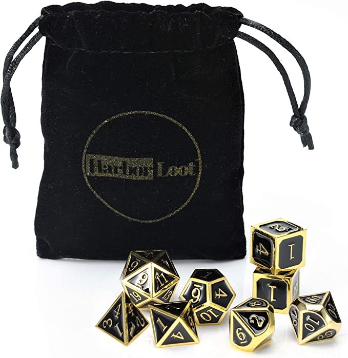 Harbor Loot Deluxe Metal Dice Set: Enhanced Gaming with Extra D6