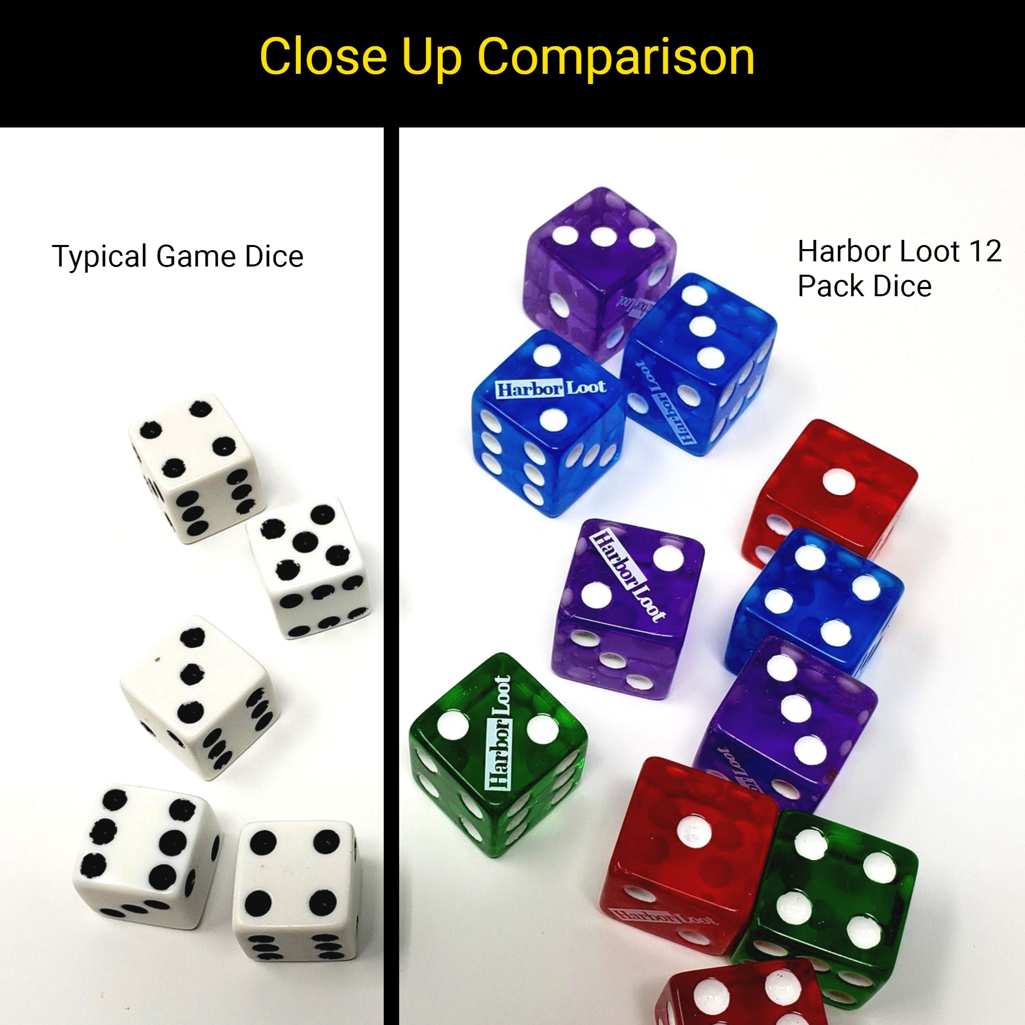 12 Pack Easy to Read Large Dice for Dice Stacking and Dice Games