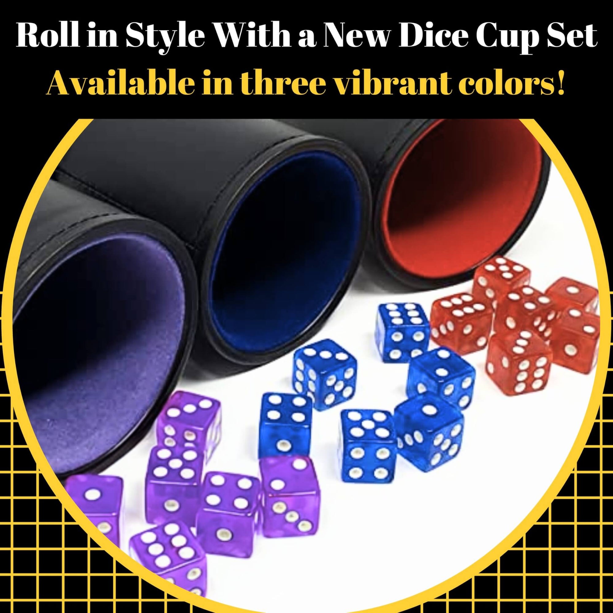 Harbor Loot Dice Shaker Cup Complete with Matching Dice Set of Six Translucent Dice