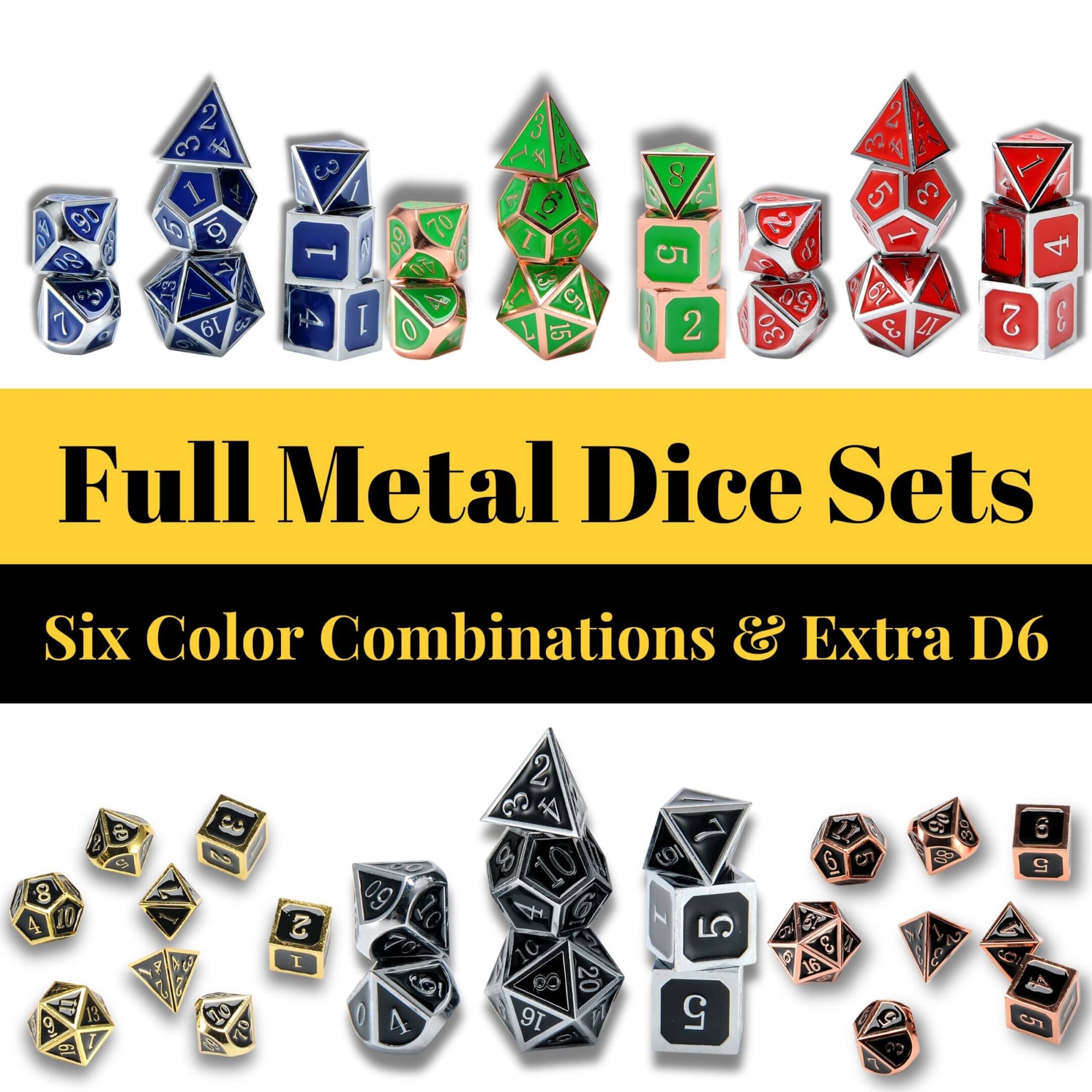Harbor Loot Deluxe Metal Dice Set: Enhanced Gaming with Extra D6